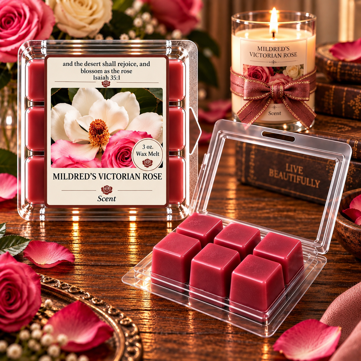 Mildred's Victorian Rose 3 oz. Wax Melt