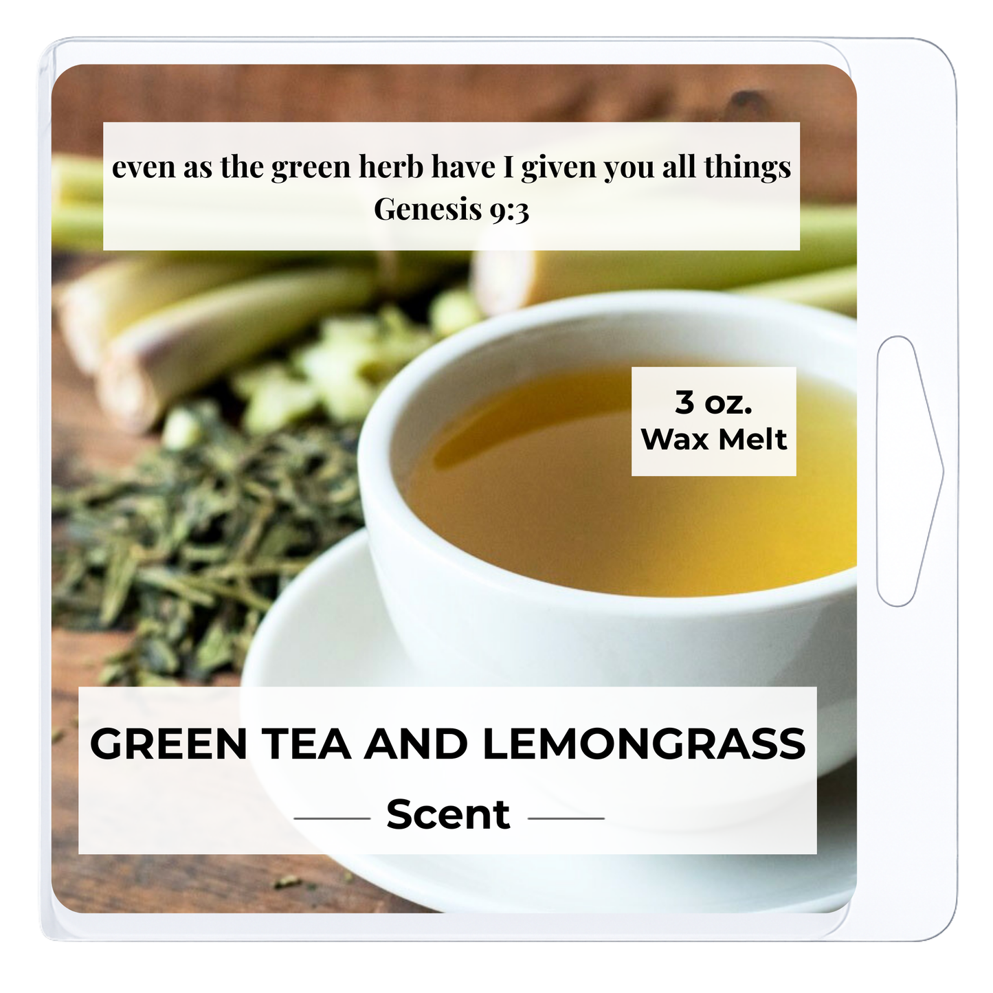 Green Tea and Lemongrass 3 oz. Wax Melt