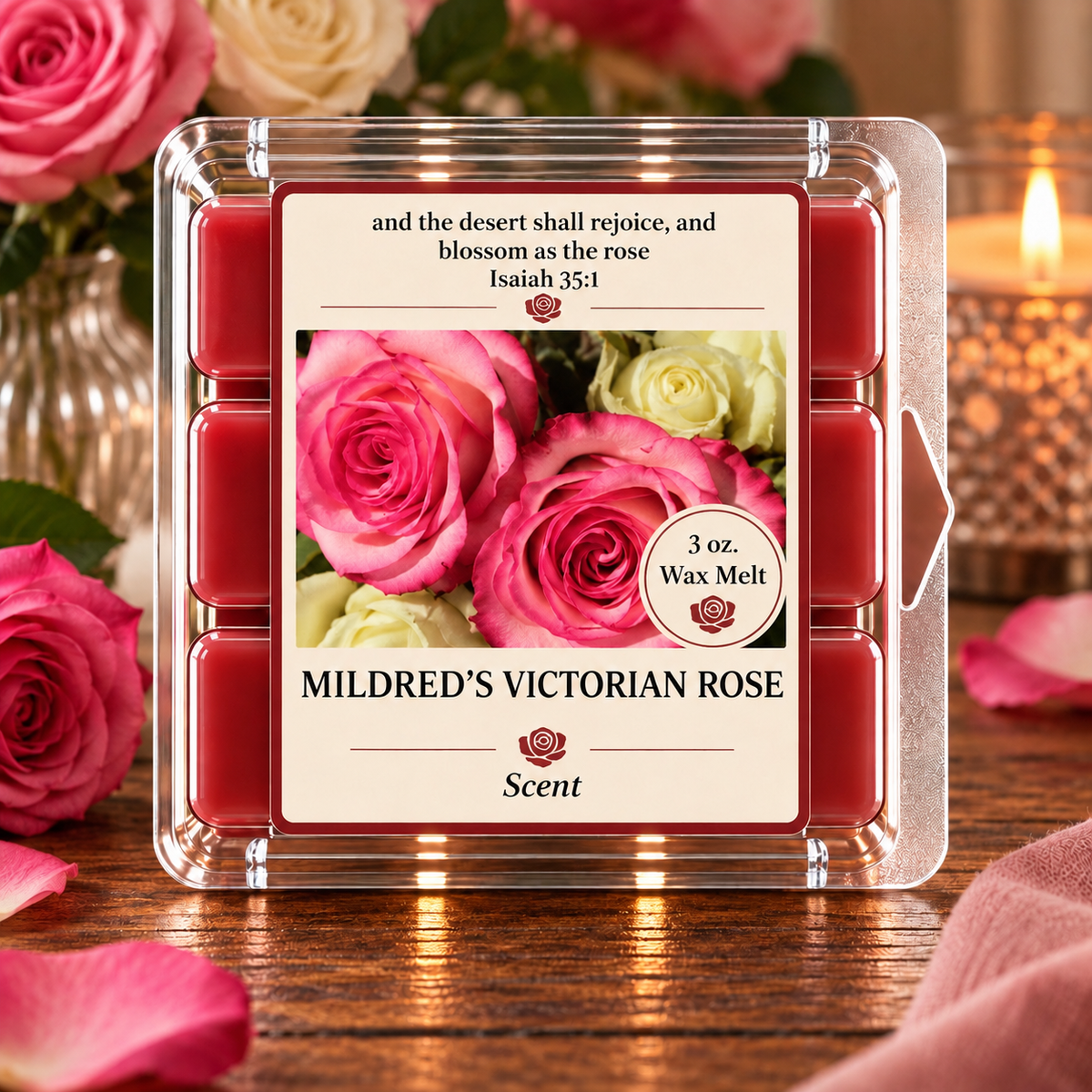 Mildred's Victorian Rose 3 oz. Wax Melt