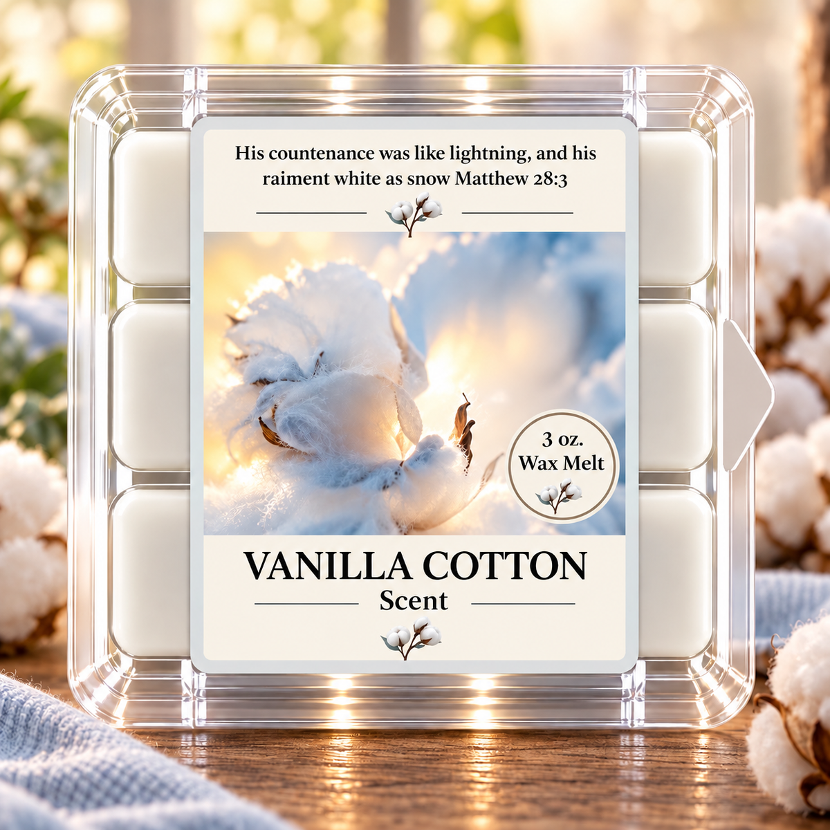 Vanilla Cotton 3 oz. Wax Melt
