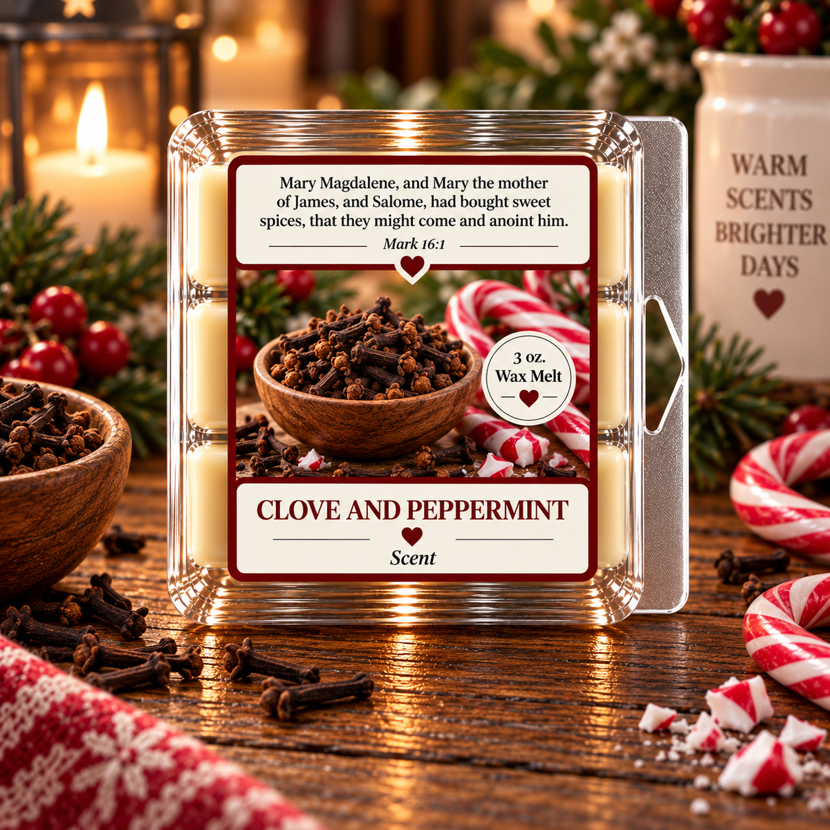 Clove and Peppermint 3 oz wax melt