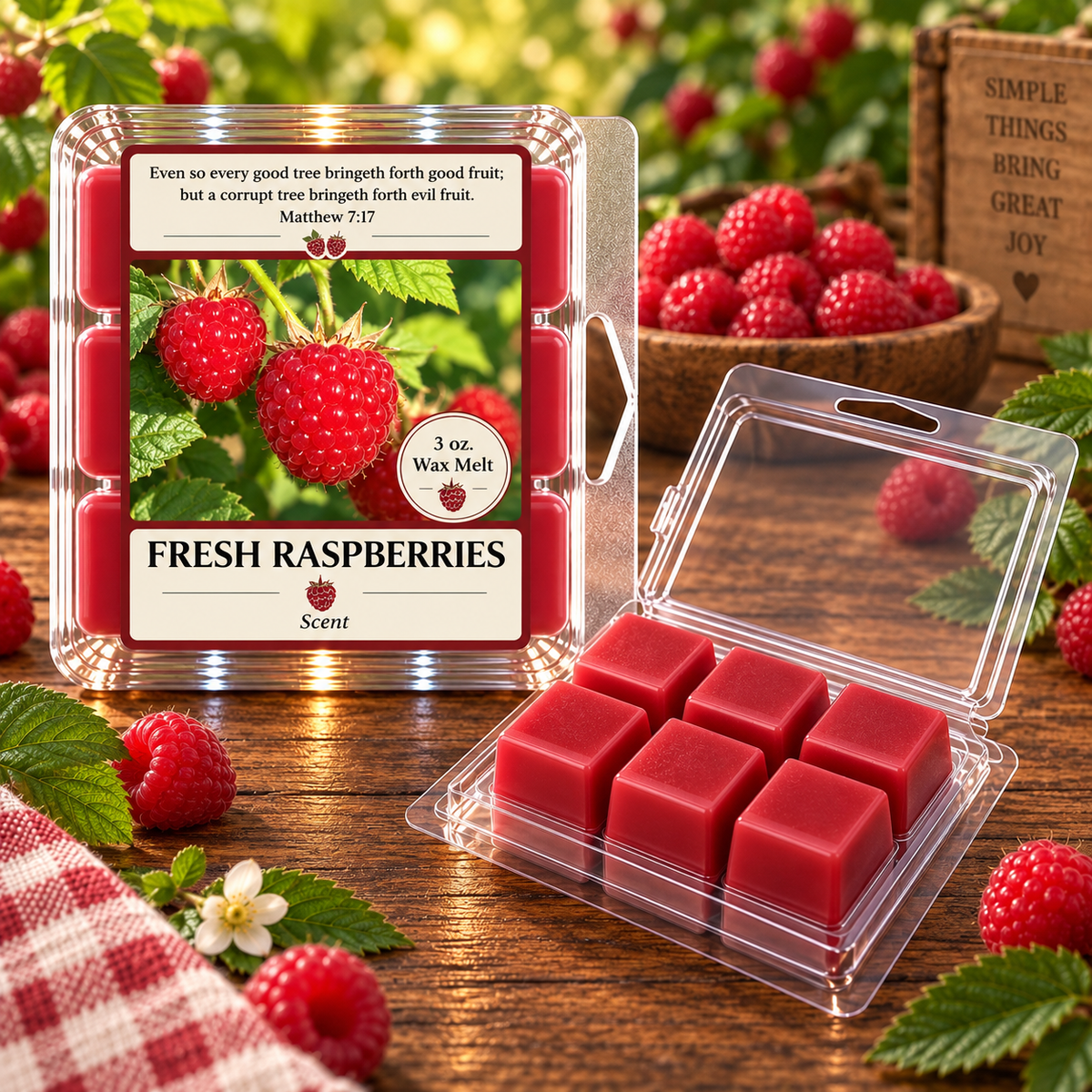 Fresh Raspberries 3 oz. Wax Melt