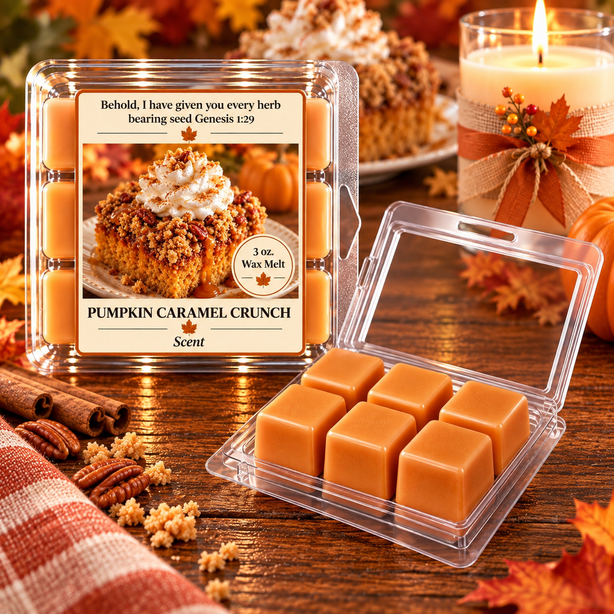 Pumpkin Caramel Crunch 3 oz. Wax Melt