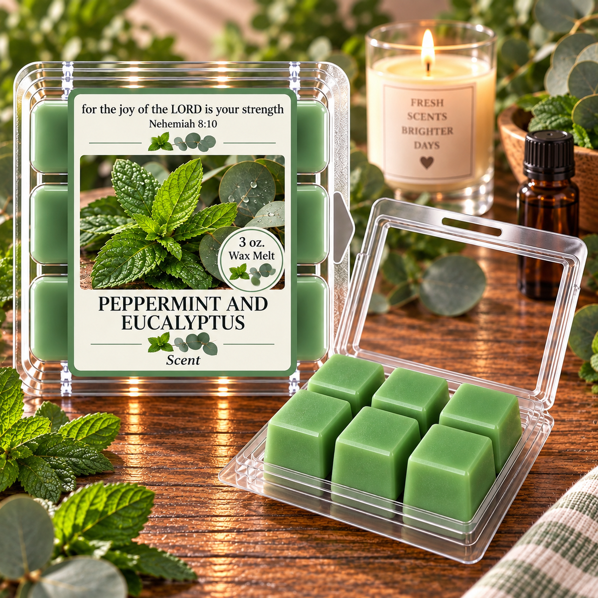Peppermint and Eucalyptus 3 oz. Wax Melt