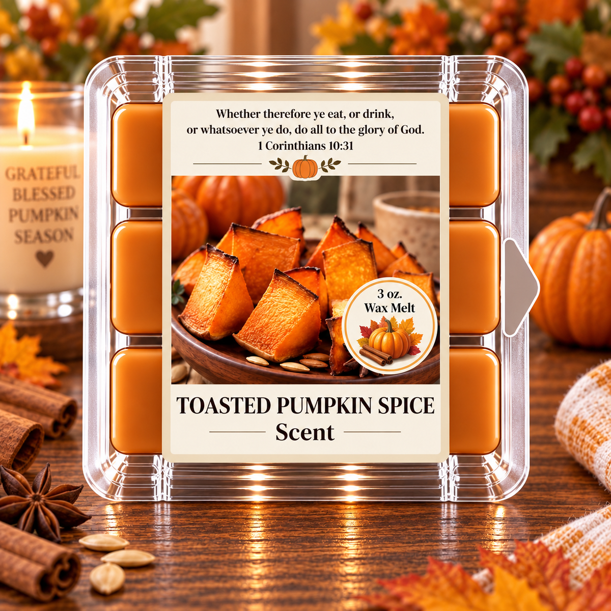 Toasted Pumpkin Spice 3 oz. Wax Melt
