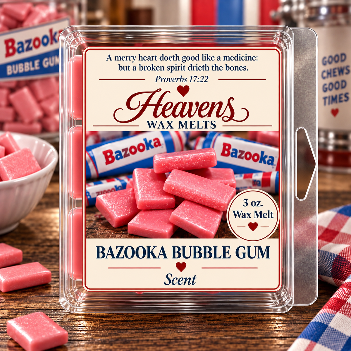 Bazooka bubble gum 3 oz. Wax Melt